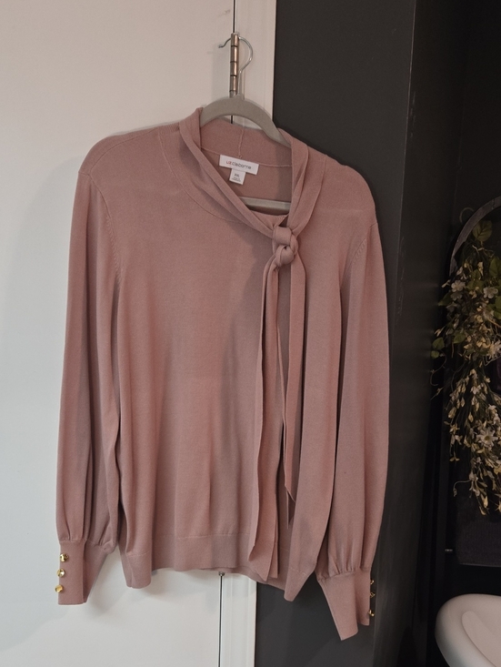 Liz Claiborne Sweaters - Liz Claiborne Dusty Rose Tie-Neck Sweater